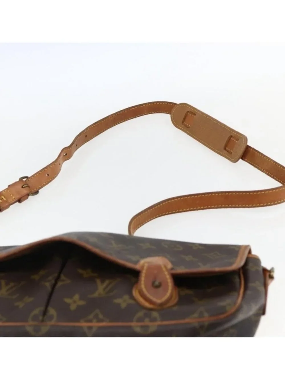 Authentic LOUIS VUITTON Monogram Gibeciere MM Shoulder Bag M42247 LV